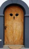 Porn peacozy:A hand carved Owl door, Denmark, photos