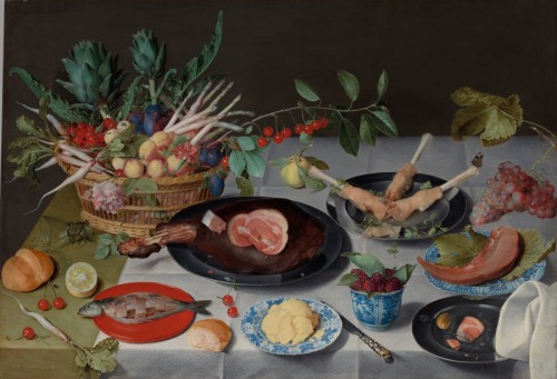 cma-european-art: Still Life with Meat, Fish, Vegetables and Fruit, Jacob van Hulsdonck , c. 1615-16