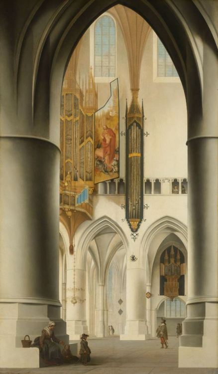flyse:  Interior of the Church of St Bavo in Haarlem, Pieter Jansz. Saenredam (Dutch, 1597–1665), 16