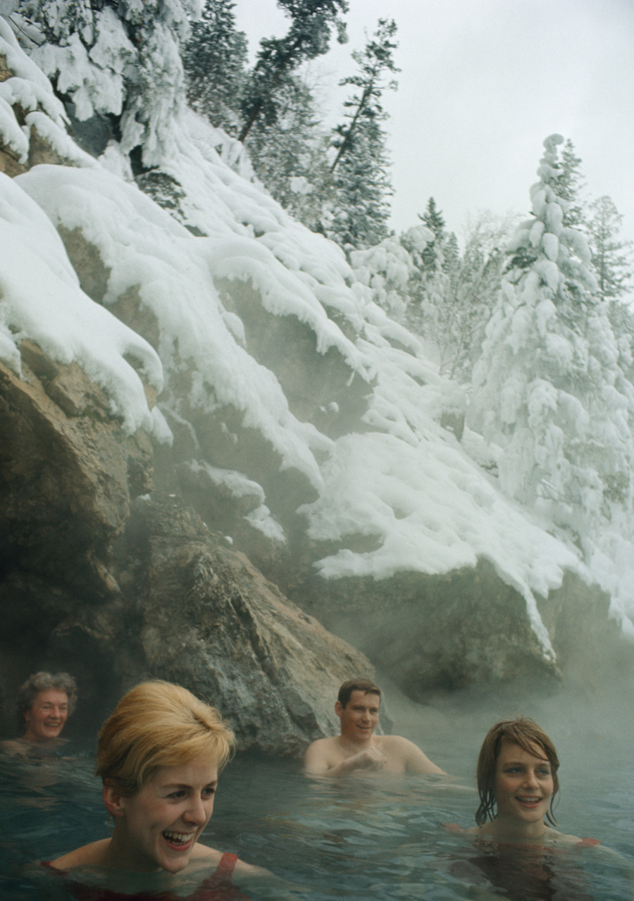 natgeofound:  Thermal springs warm winter bathers in British Columbia, 1966.Photograph