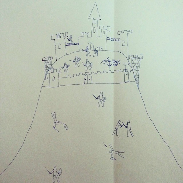 So…my mom found one of my oldest drawings. I was maybe six and I loved knights