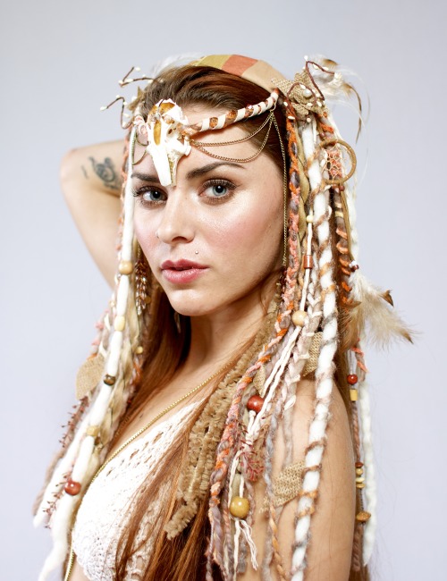 headdress, headdresses, bone headdress,  wig, dreads, white headdress, dreadfalls, tribal, tribal he