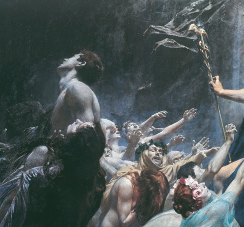 detail from The Souls of Acheron by Adolf Hirémy-Hirschl, 1898