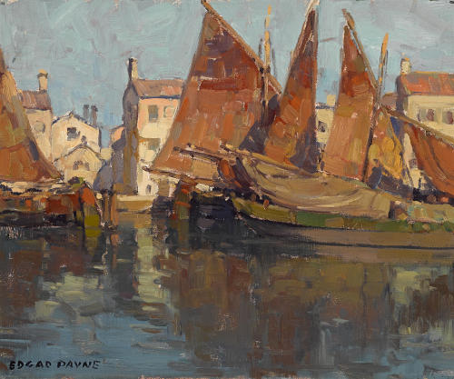 EDGAR PAYNEBoats at Chioggia Oil on Canvas16″ x 24″