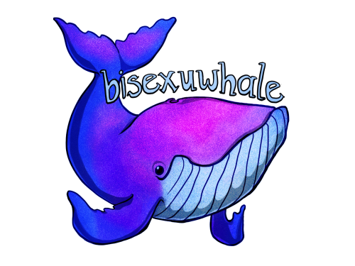 kirstendraws: 251/365 - Bisexuwhale Celebrate Bi Pride! Available as t-shirts, throw pillows, and mo