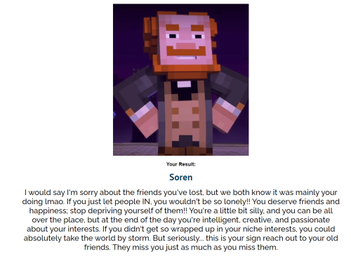 My Result Was Surprising At First, But Scarily Accurate As I Read Into It More :'D /lh