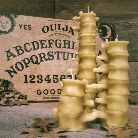 cute-thangsss:   Hand Candle  Spine Candles  Skull and Crossbones Candle  Anatomical