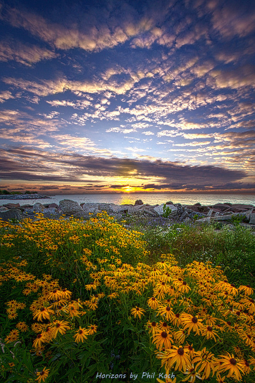 “For Timeless is the Here and Now”Sunrise on the shore of Lake Michigan.Wisconsin Horizo