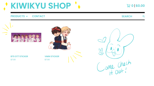  Hello! My shop is finally open! For now I just have my ot7 and vmin sticker but I plan to add more 