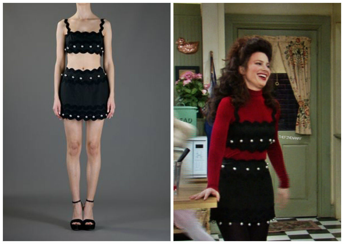 What Fran Wore: Moschino Scallop bralette and skirt set