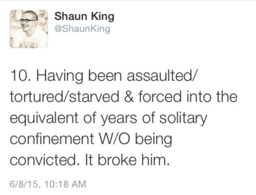 krxs10:  Teenage boy accused of taking a backpack. The courts took the next three years of his life w/o trial. Boy then commits Suicide.  A young man named Kalief Browder, 22, who spent three years on Rikers Island without being convicted of a crime,