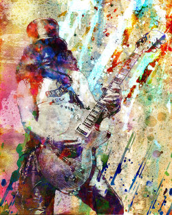 itsjustaboutguitars:  Slash Original Painting Art Print finger picking good