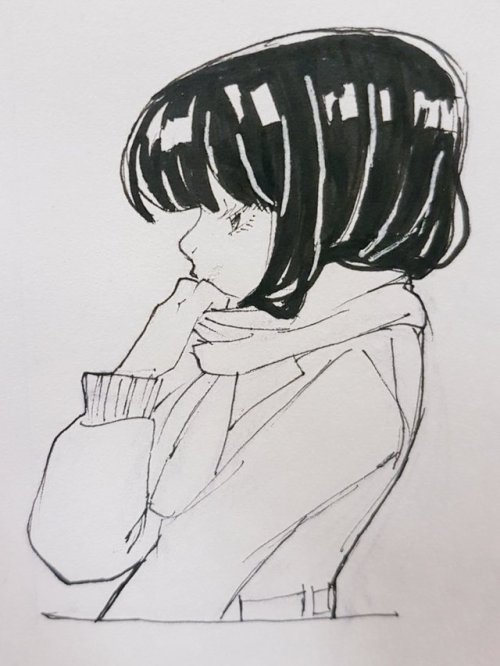 Inktober Day 7 shy