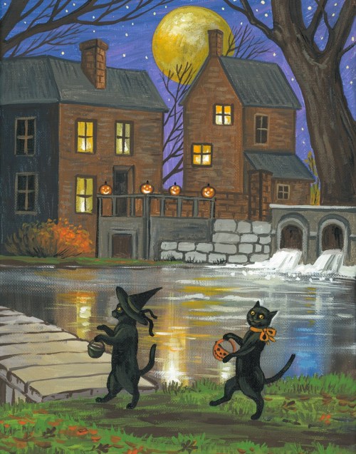 Halloween Cat Art Prints By RytasArtWorld