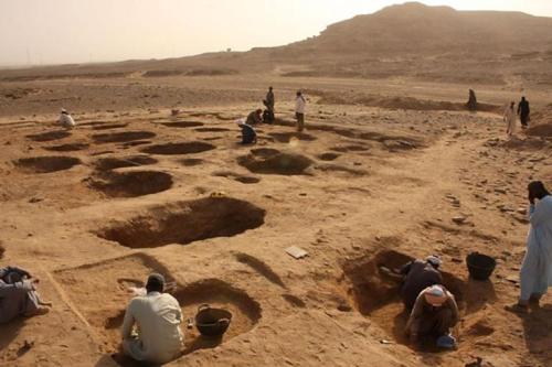 A burial ground for exotic pets (like elephants and baboons) in Hierakonopolis, Egypt. These seem to