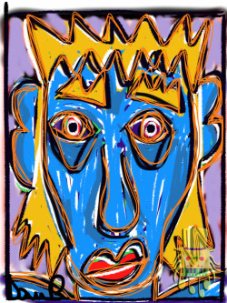 I am not afraid but this guy is! #digitalart #ipadart #IART #art Afraid - 2013 - Digital portrait on IPAD