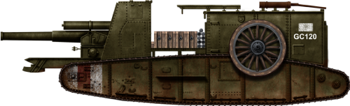 enrique262: Gun Carrier Mark I, the world’s first self-propelled artillery piece, mounting eit