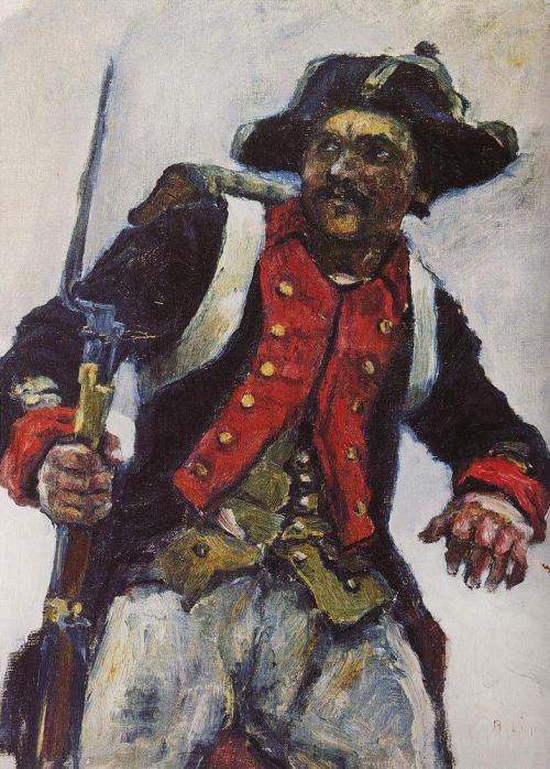 Soldier with gun, 1898, Vasily Surikov