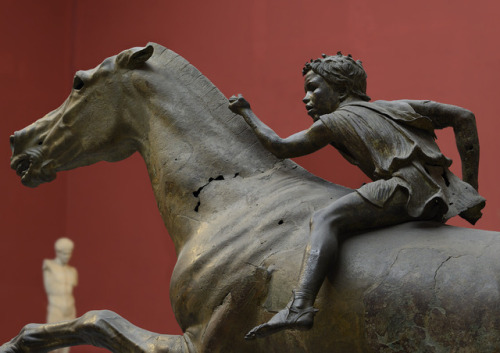 theancientwayoflife:~ A horse and a young jokey (“Artemision Jokey”). Date: ca. A.D. 140