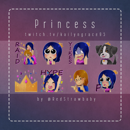 Princessemote and icon commission to KailynGrace95 uwu Twitch | Twitter | Instagram