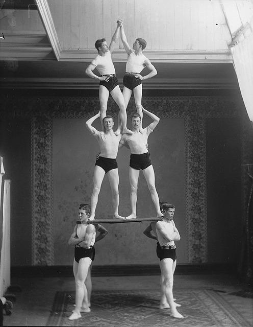 vintagehandsomemen:  Gymnasts. Montreal. 1891. 