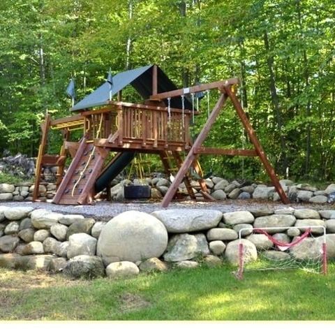 Outdoor Playsets LandscapeInspiration For A Sizable Outdoor Playset In The Backyard Shaded By Stone.