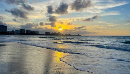 Love my sunsets on Playa de Isla Verde. Magic made, daily!!! ☀️ View from the sand & our view fr