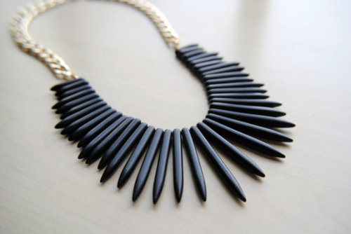 Howlite Spike Collars: $30.00Available in either Black &amp; Gold OR White &amp; Silver styl