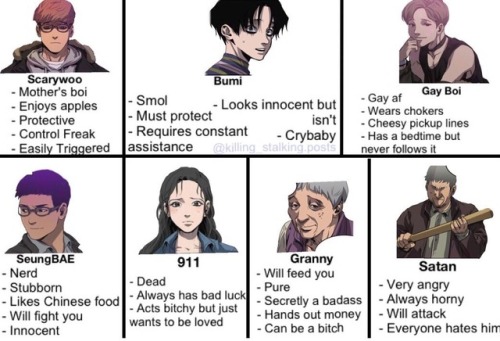 honeydollcrush — killing-stalking-posts: Tag yourself; I'm Bumi and