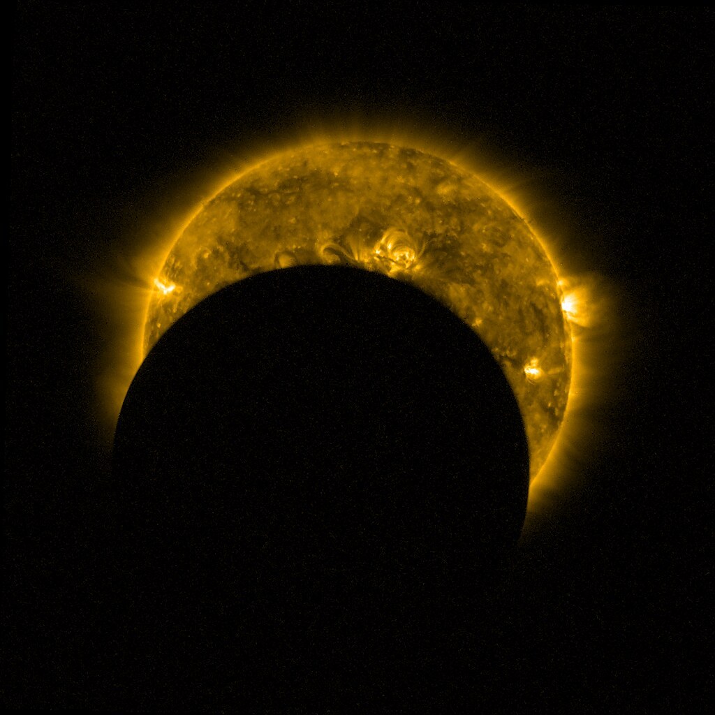 A partial solar eclipse seen from space by europeanspaceagency