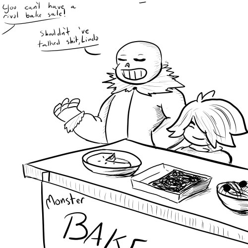 bibliartistic:Linda was talking shit about how she didn’t think Toriel’s pies should be in the bake 