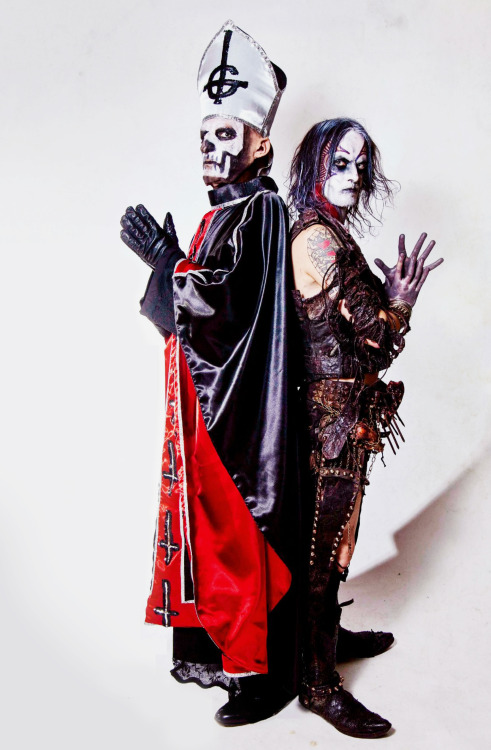 slavghoul:Papa Emeritus & Erik Danielsson from Watain before a show in Stockholm on October 31, 