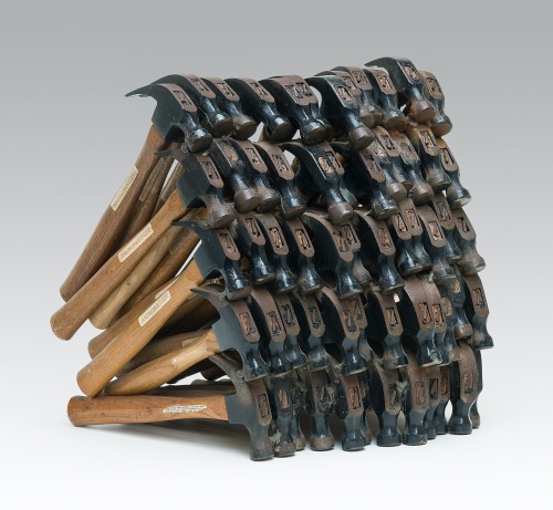 amare-habeo:      Arman (Armand Fernandez) (French, 1928 - 2005)  Repetitious Hammering / Down, 1968 