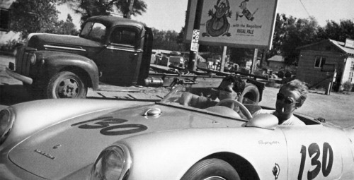 James Dean / September 30, 1955. Photo 1: Dean in front of Competition Motors at 1219 N. V
