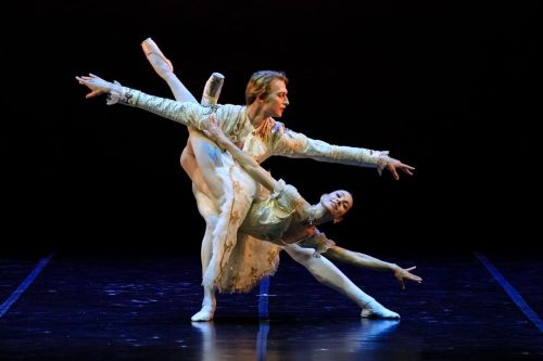 Ana Sophia Scheller and Vsevolod Maievskyi in the wedding pas de deux from  Sleeping Beauty and in t