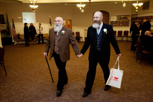 chadleymacguff: thegestianpoet: LOOK AT THESE TWO BEARDY DUDES WHO GOT MARRIED IN WASHINGTON STATE T