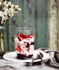 omg-yumtastic:  (Via: hoardingrecipes.tumblr.com) Strawberry Syllabub with Red Wine and Pepper Jelly - Get this recipe and more http://bit.do/dGsN  Delish