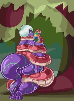 erospertempus:A very belated (and unfortunately unfinished) commission for @thatredsnakeguy of my sisalian Freya being plumped up by Saalim’s garden of Mesmerines. My apologies for not having the whole set complete but I am glad to at least have the