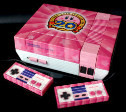 retrogamingblog:  Custom Kirby 20th Anniversary NES made by Zoki64