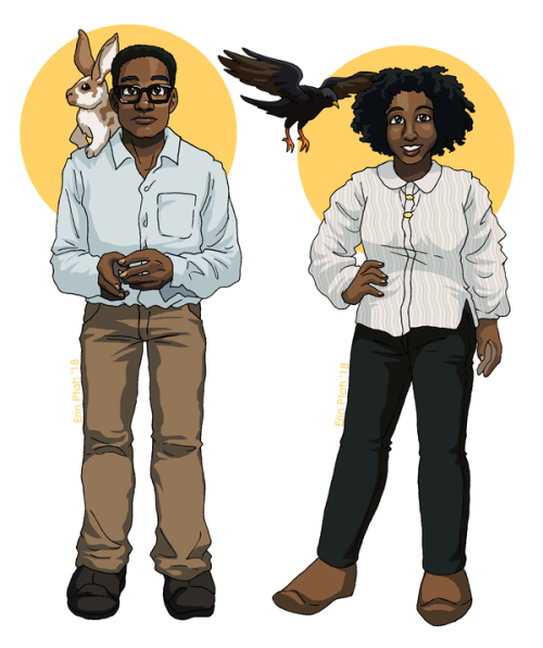 bicatperson: His Dark Materials style daemons for all the major humans in The Good Place! Also Jan