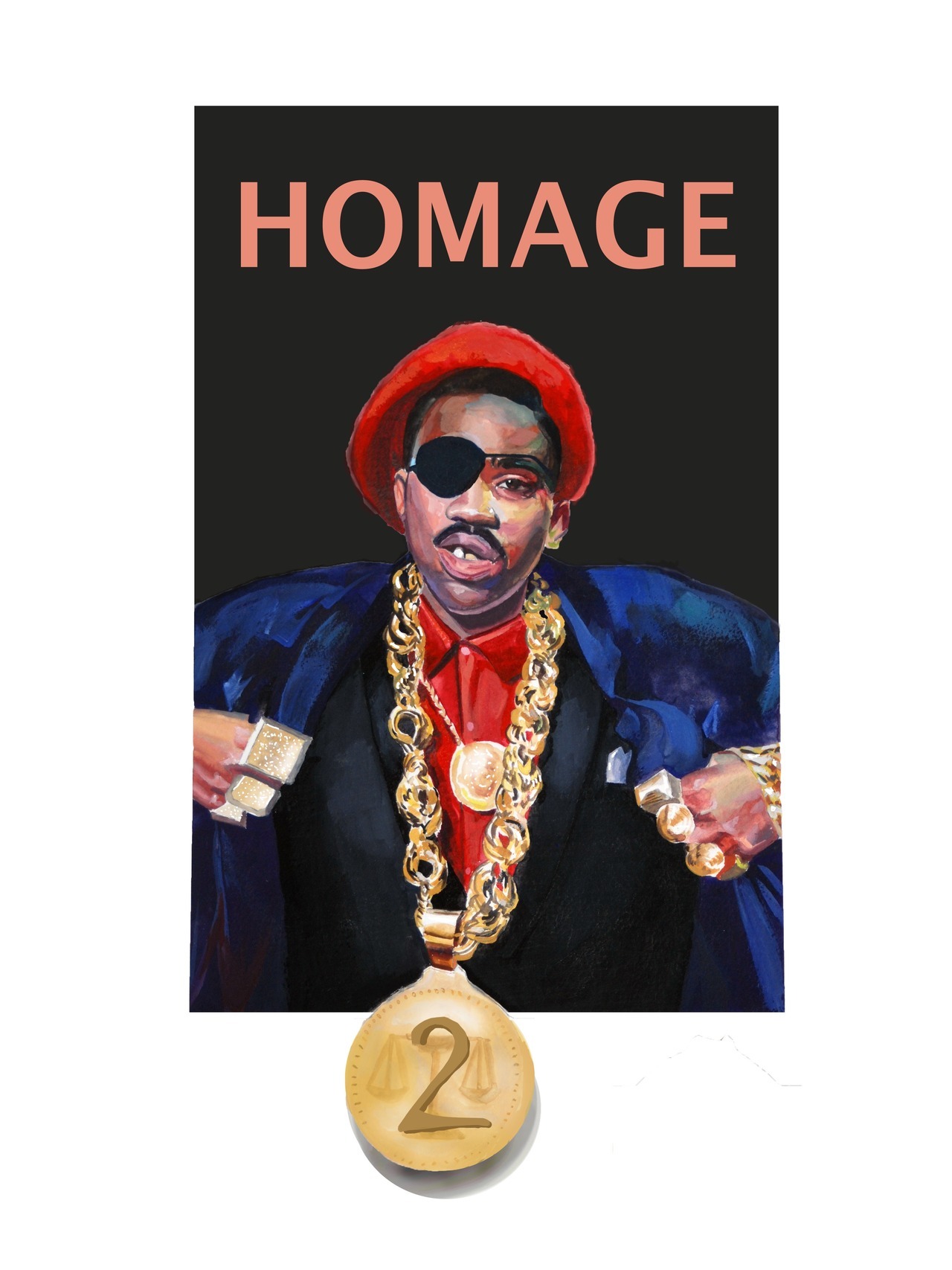 Commission Slick Rick homage piece #art #fashion #hiphop #gold