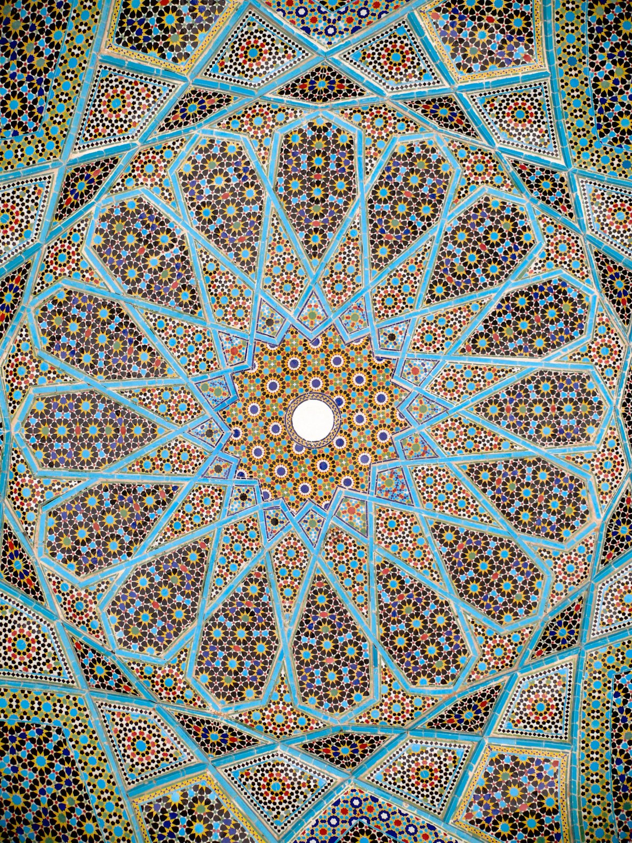 5five5five5:
“ Mosaic Geometric Pattern on Tomb of Hafez, Shiraz, Iran
Using Girih Tiles to create the complex geometric patten.
”