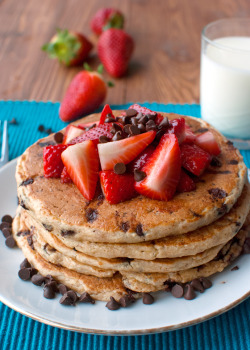 sugarypassion:  im-horngry:  Chocolate Chip Pancakes - As Requested!  More desserts &amp; sweets here♡ 