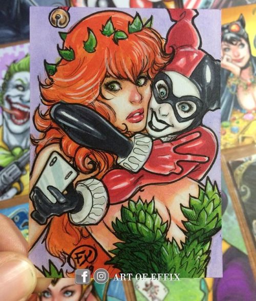 « Poison Ivy &amp; Harley Quinn »Sketch card commission (@dccomics )#poisonivy #poisonivyart #harley