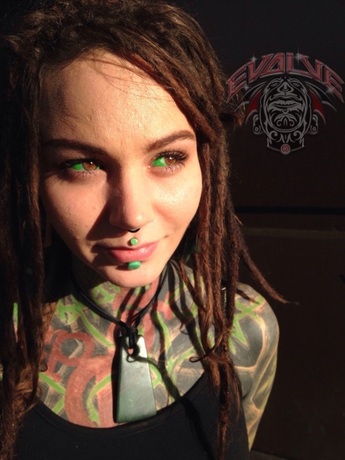 evolvejewelry: Jak Lu with her beautiful new Chrysoprase set from Evolve… Too cute!!