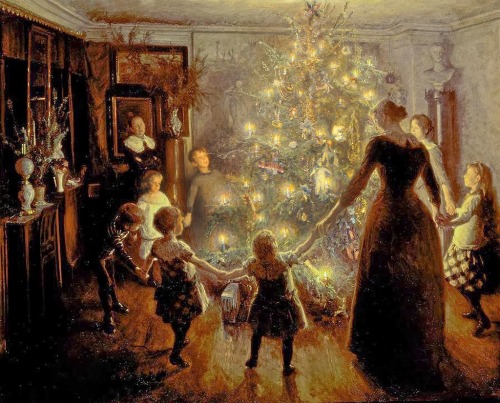 obsessionartborady: “Merry Christmas” (Denmark, 1881) Oil on canvas By Viggo Johansen