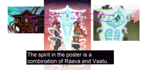 The Spirit in the poster is a combination of both, Raava and Vaatu. Remember how Light cannot be wit