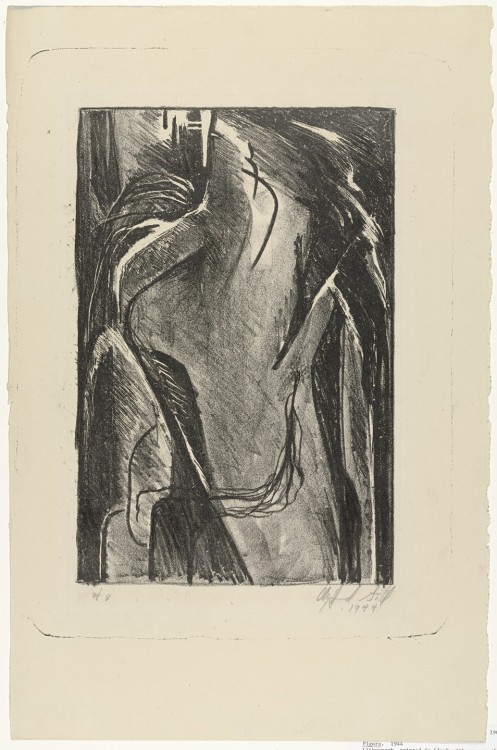 Figure, Clyfford Still, 1944, MoMA: Drawings and PrintsGift of Dorothy C. MillerSize: composition (i