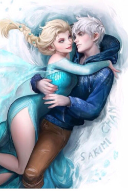 ccute-couples:  Queen Elsa and jack frost