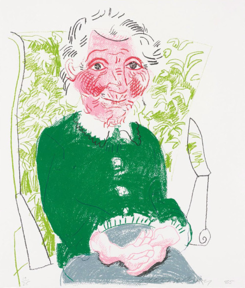 asexualerection: David Hockney,  Portrait of Mother I, from The Moving Focus Series, 1985